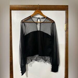 Zara Black Sheer Blouse